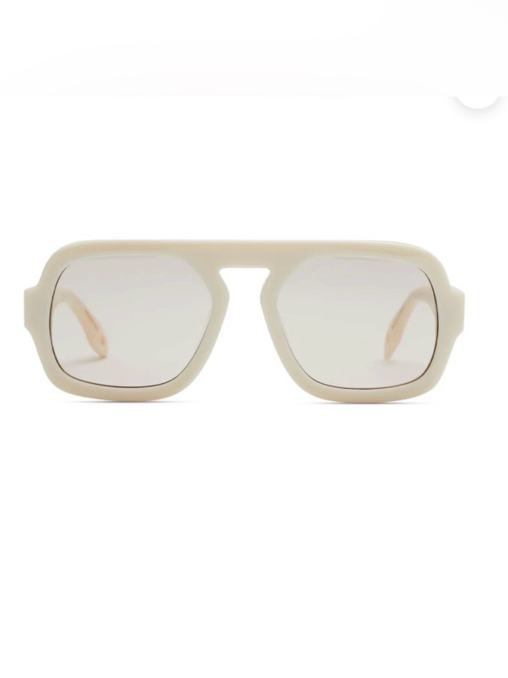 Elisa Johnson White Frame Sunglasses with Brown Lenses